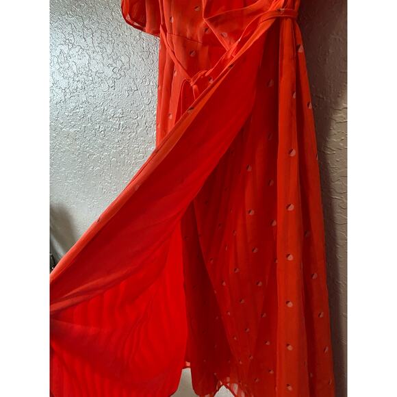 Cupcakes & Cashmere Women's Red Midi Wrap Dress Small Party Datenight flirty - Picture 10 of 10
